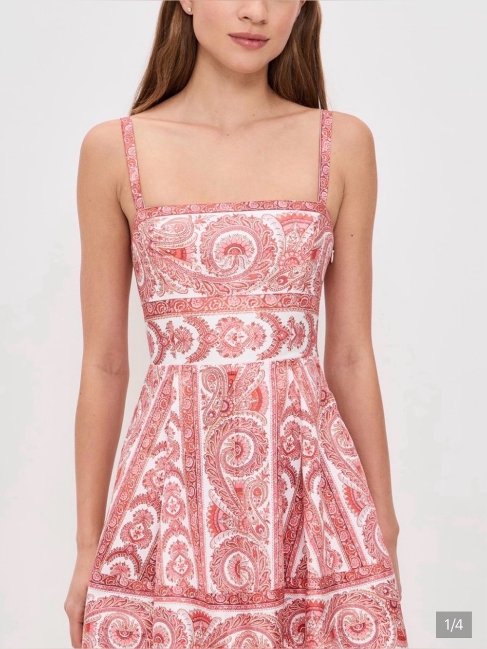 Hill House Home The Margot Mini Dress - Coral Corsica Paisley Size M